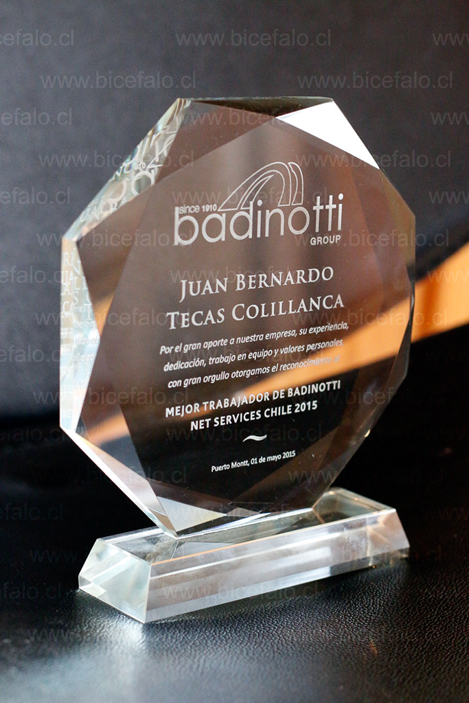 trofeo cristal octogonal badinotti