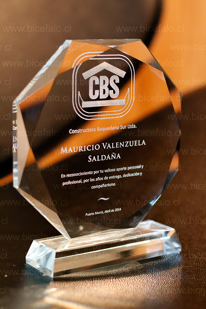 Trofeo cristal octogonal